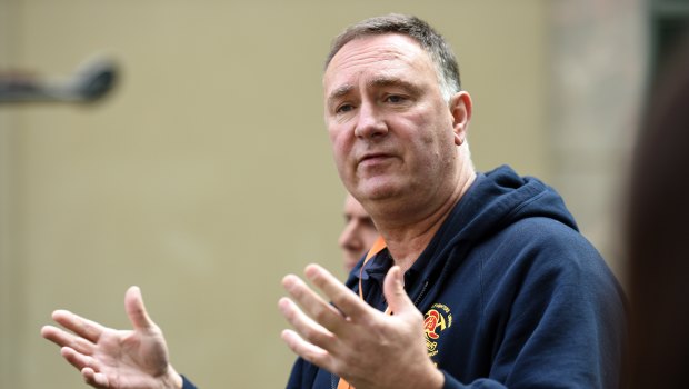 United Firefighters Union Secretary Peter Marshall in 2016.