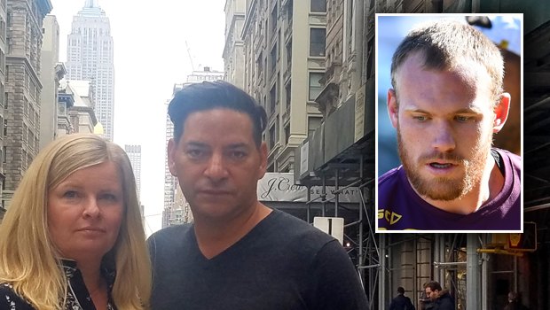 New York couple Ruth Fowler and Joseph Cartright said they were infuriated and stunned to see Matthew Lodge given a contract with the NRL despite not paying damages for the violent home invasion he subjected them to.