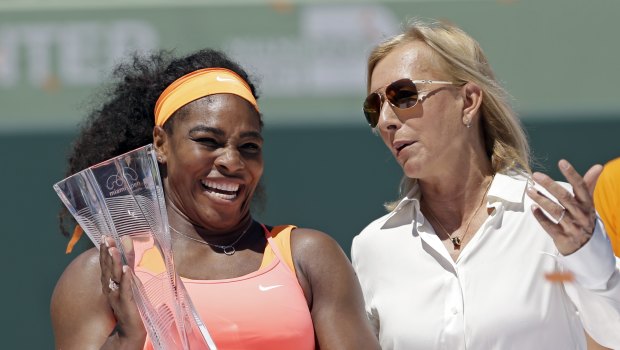 Two of the greats: Serena Williams (left) with Martina Navratilova.