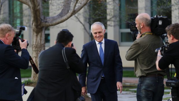 Malcolm Turnbull announcing his challenge on Monday 14 September 2015. 