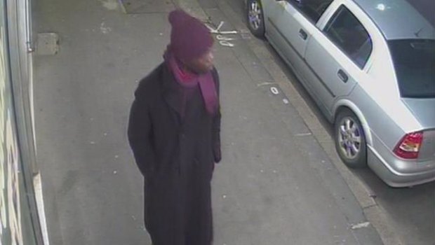 CCTV footage of a man police wish to speak to over a random stabbing attack on a Footscray tram in July 2017.
