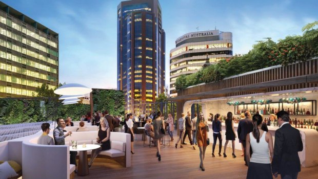 Roof top bar in Vibe Hotel North Sydney in the Cromwell Property's Northpoint development