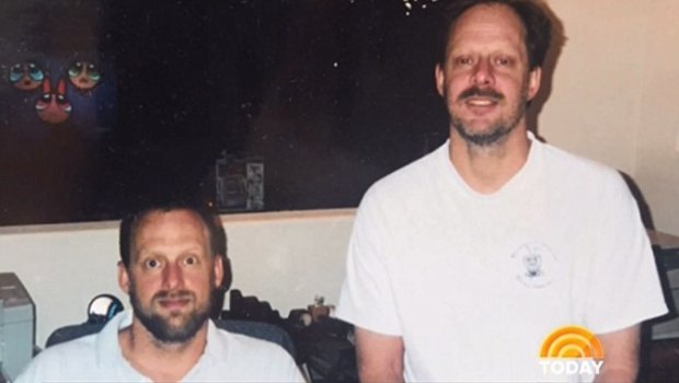 An undated photo of Las Vegas gunman Stephen Paddock, right, with his brother Eric.