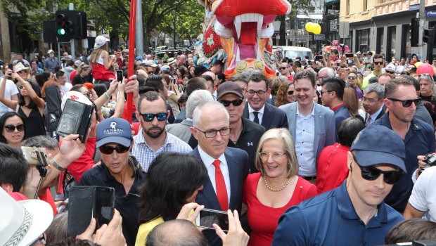 Malcolm Turnbull and wife Lucy at a Chinese New Year event in Melbourne on the weekend.