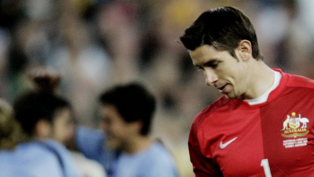 Brad Jones in action for the Socceroos in 2007.