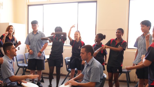 The song Same drum and its video were created in a series of workshops at Aranmore Catholic College's Intensive English Centre.