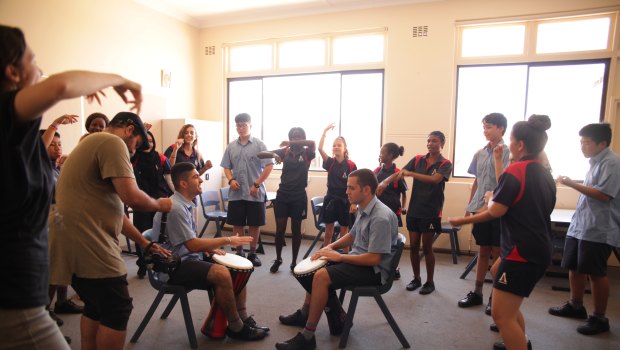 The song Same drum and its video were created in a series of workshops at Aranmore Catholic College's Intensive English Centre.