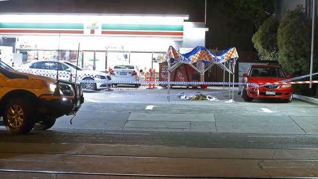 The man was stabbed to death out the front of a convenience store. 