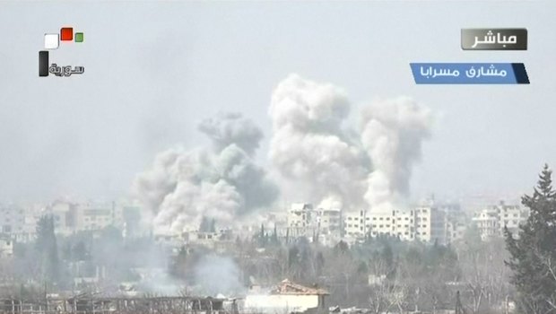 The Syrian government has stepped up its offence on Ghouta.