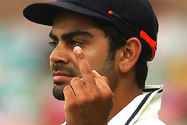 Kohli fined for finger salute