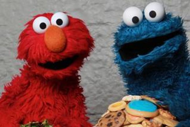 Lunch with Elmo and Cookie Monster