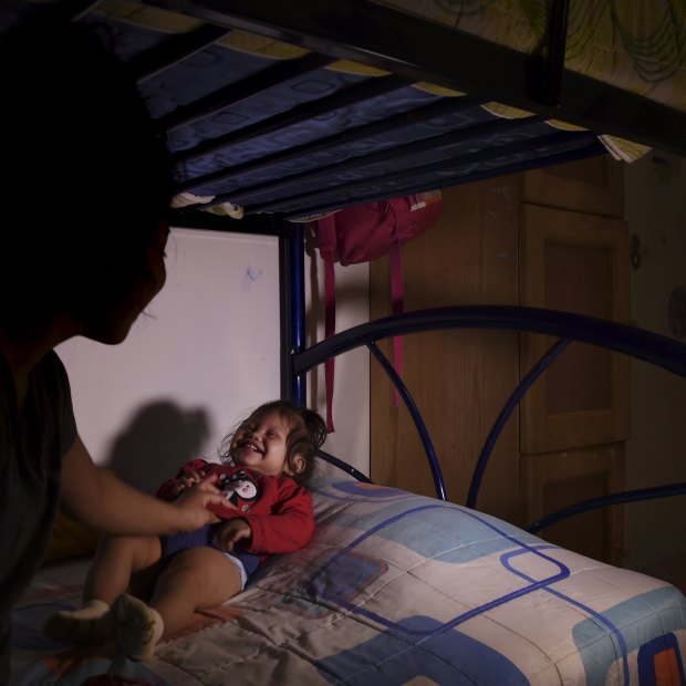 Blanca, 1, with her mother, Lupita, 13, at a home for unaccompanied minors. 