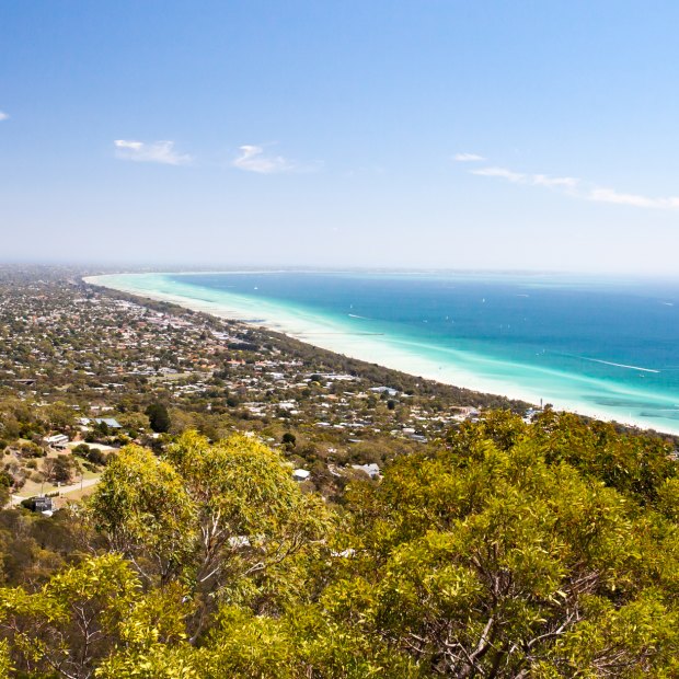 Murray's Lookout on Arthurs Seat Tourist Rd looking over Mornington Peninsula, Victoria, Australia
