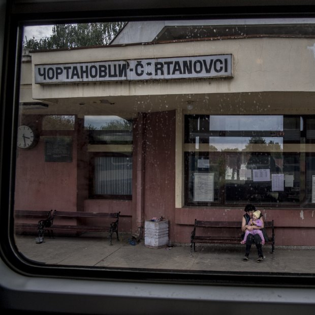 Moving right along: a station en route to Budapest.