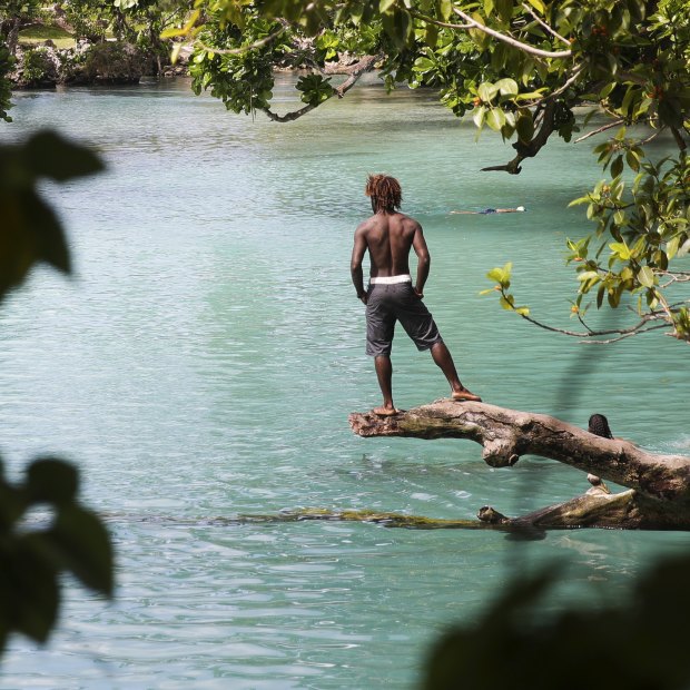 Blue Lagoon on Efate island in Vanuatu.