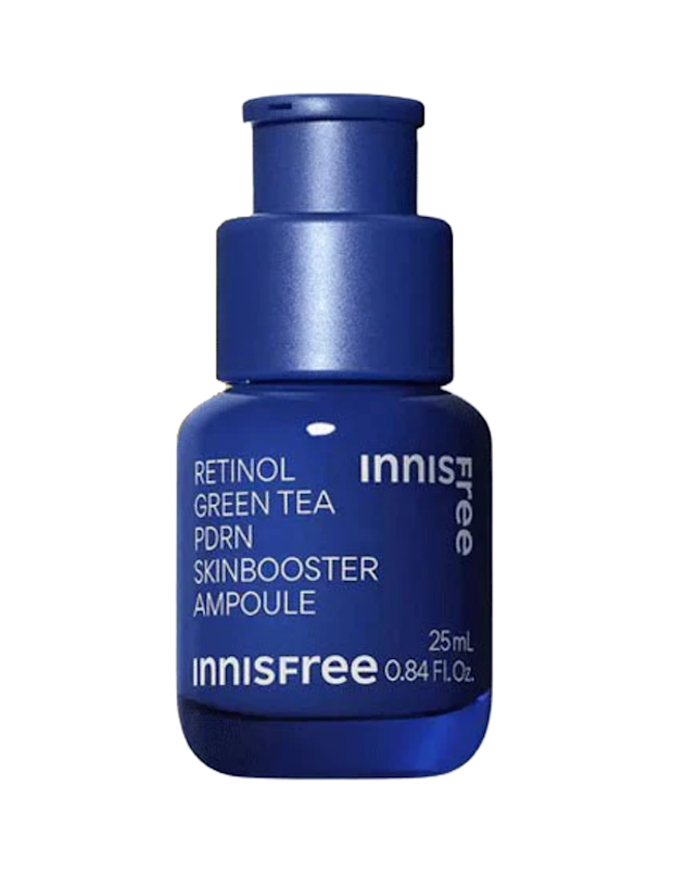 Innisfree Retinol Green Tea PDRN Skin Booster Ampoule.