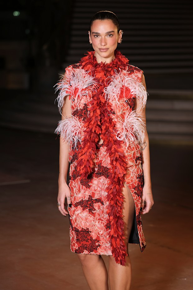 Dua Lipa at the Chanel fashion show as a part of Paris RTW Spring/Summer 2027 fashion week on October 05, 2026 in Paris, France.