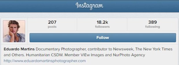 Eduardo Martins' Instagram account which has since been taken down.