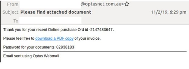Another variation of the scam email