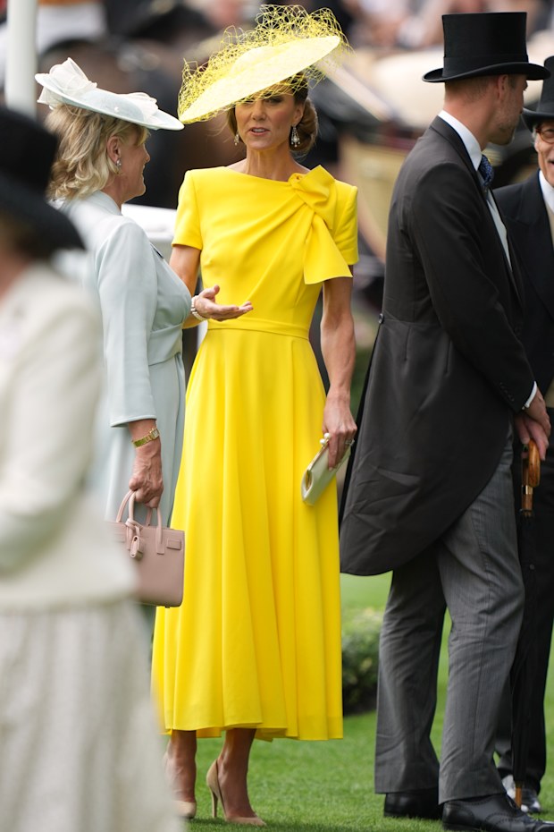 Kate, Princess of Wales arrives on the second day of the Royal Ascot horse race meeting in Ascot, England