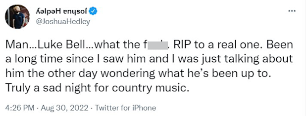 Country music singer Luke Bell found dead nine days after he went missing in Arizona.