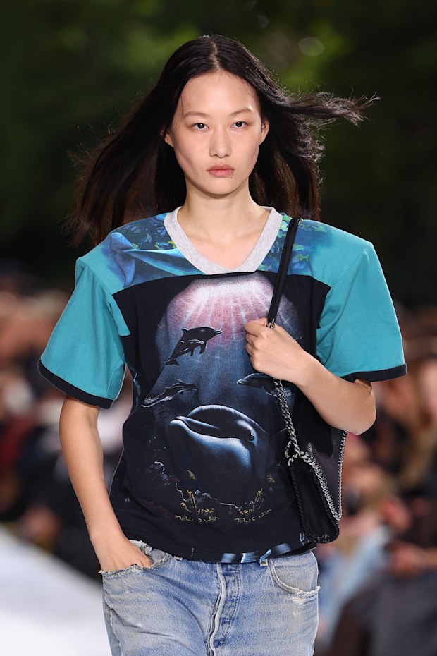 A model walks the runway during the Stella McCartney Womenswear Spring/Summer 2027 show as part of Paris Fashion Week on September 30, 2026 in Paris, France.