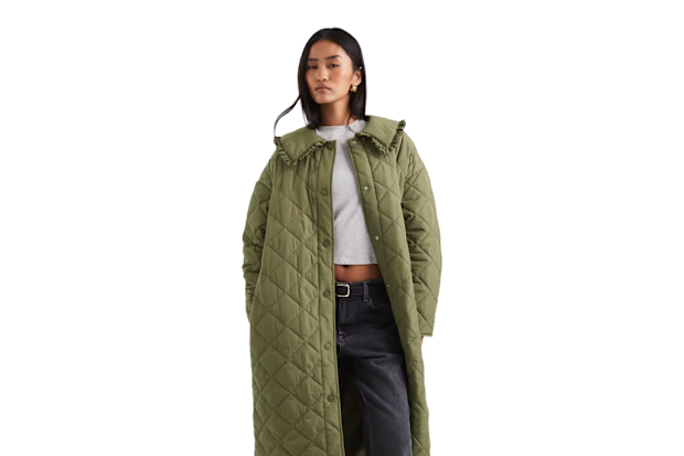 Miss Selfridge Quilted Maxi Coat.