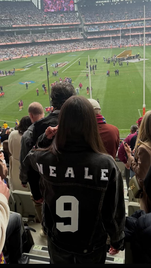 Emma Field supports Lachie Neale at AFL Grand Final