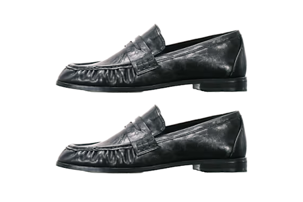 ASOS DESIGN Minnie Ruched Detail Loafers.