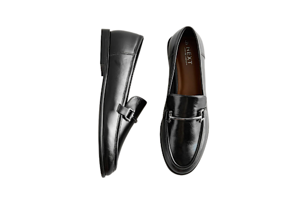 Next Black Trim Round Toe Loafers.