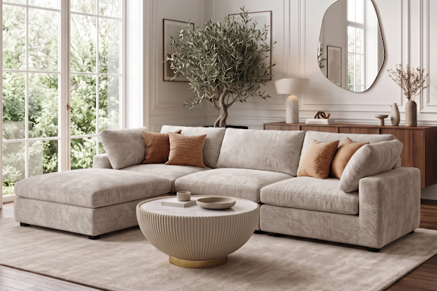 Luxo Living Elaine 4 Seater Modular Chenille Sofa.
