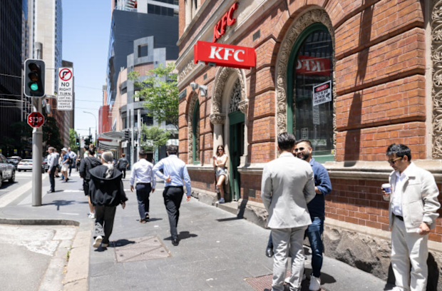 Sydney CBD KFC store. Generic fast food, restaurant, retail, chicken. Tuesday 2nd December 2025 AFR photo Louie Douvis