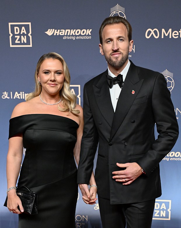 Katie Goodland and Harry Kane attend the 70th Ballon D’Or Ceremony