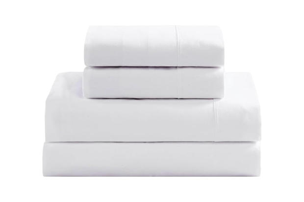 Lane Linen White 100% Organic Washed Cotton Sheet Set.
