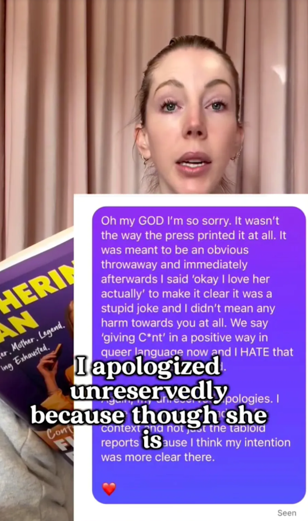 Katherine Ryan issues apology to Victoria Beckham