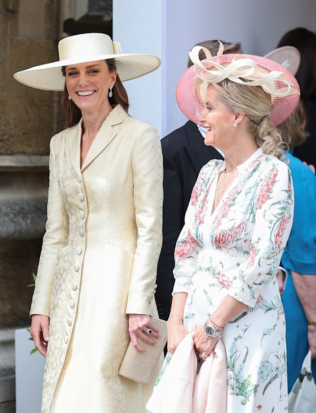 Catherine, Princess of Wales, and Sophie, Duchess of Edinburgh, at the Order Of The Garter Service at Windsor Castle on June 15, 2026.