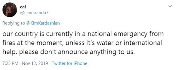 Kim Kardashian, Twitter, tweet, project, Australia, bushfire