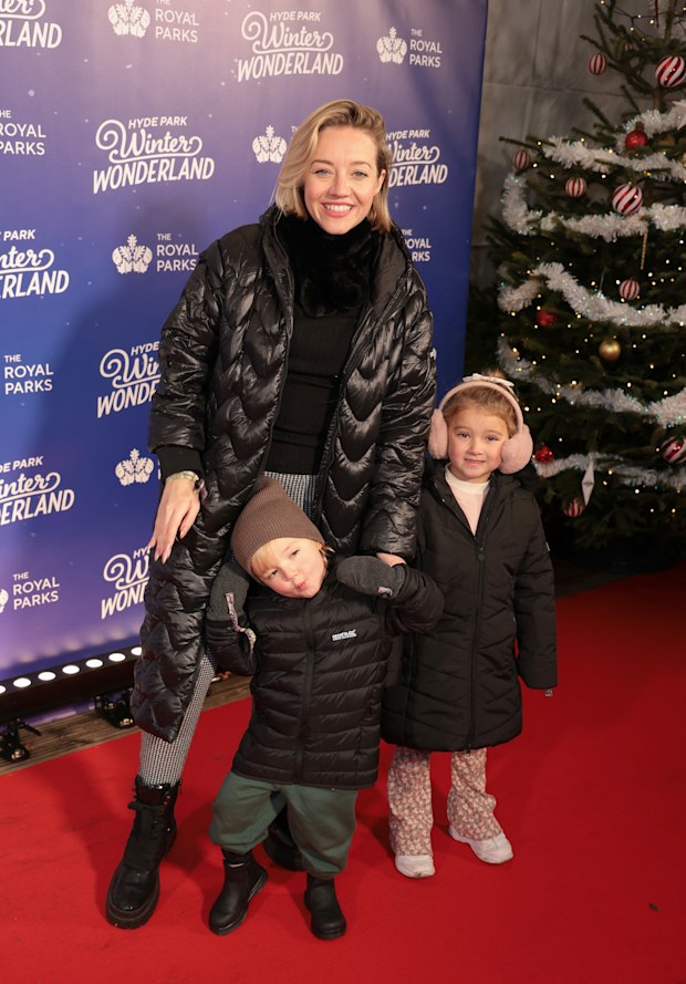 Kelsey Parker with children Aurelia and Bodhi in 2024