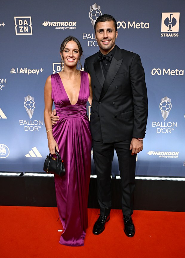 Laura Iglesias and Rodri attend the 70th Ballon D’Or Ceremony 