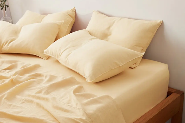 Sheet Society Eve Linen Butter Bed Sheets.