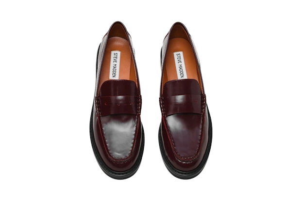 Steve Madden Adison Wine Leather Loafers.
