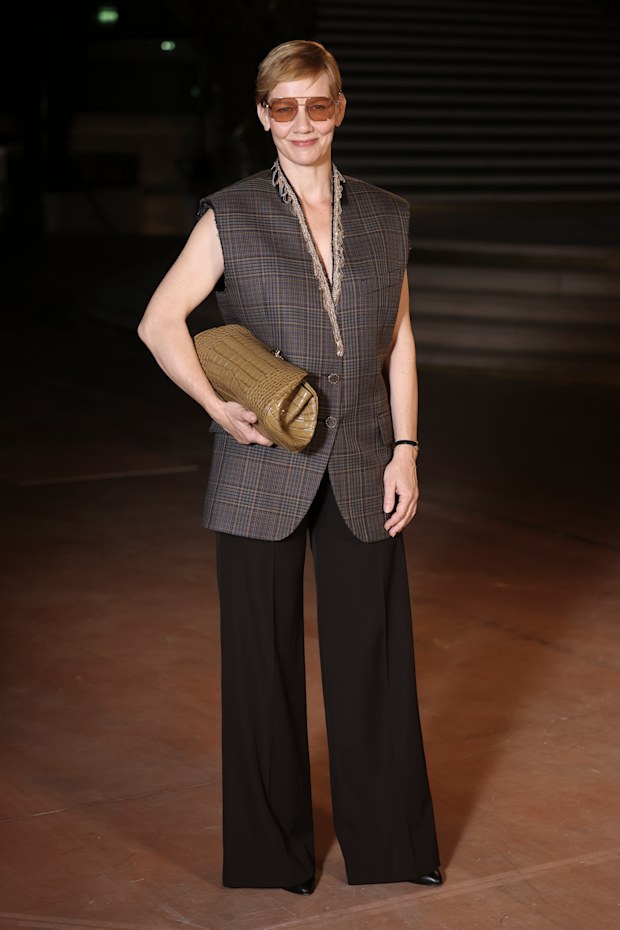 Sandra Huller at the Chanel fashion show as a part of Paris RTW Spring/Summer 2027 fashion week on October 05, 2026 in Paris, France.