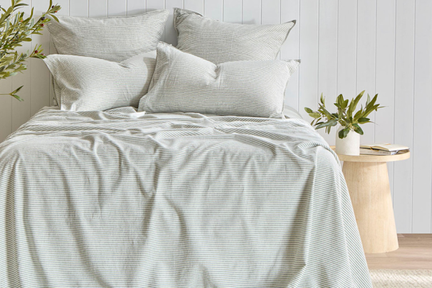 Habitat Linen Cotton Striped Sheet Set.