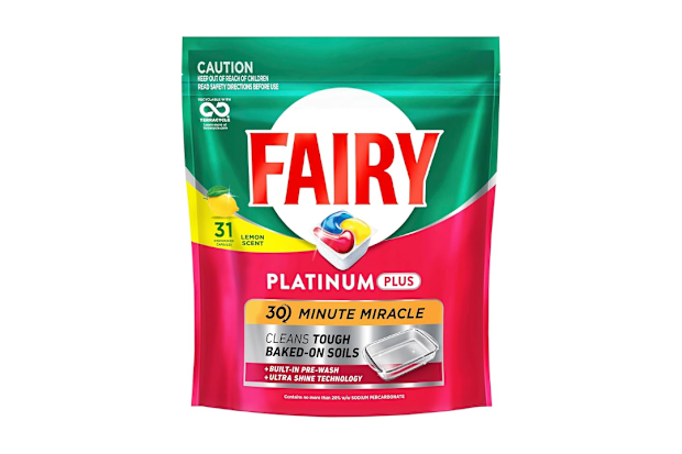Fairy Platinum Plus 30 Minute Miracle Lemon Dishwasher Tablets 31 Pack.