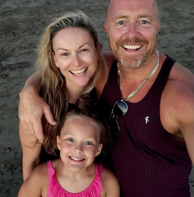 Mel Schilling with husband and daughter
