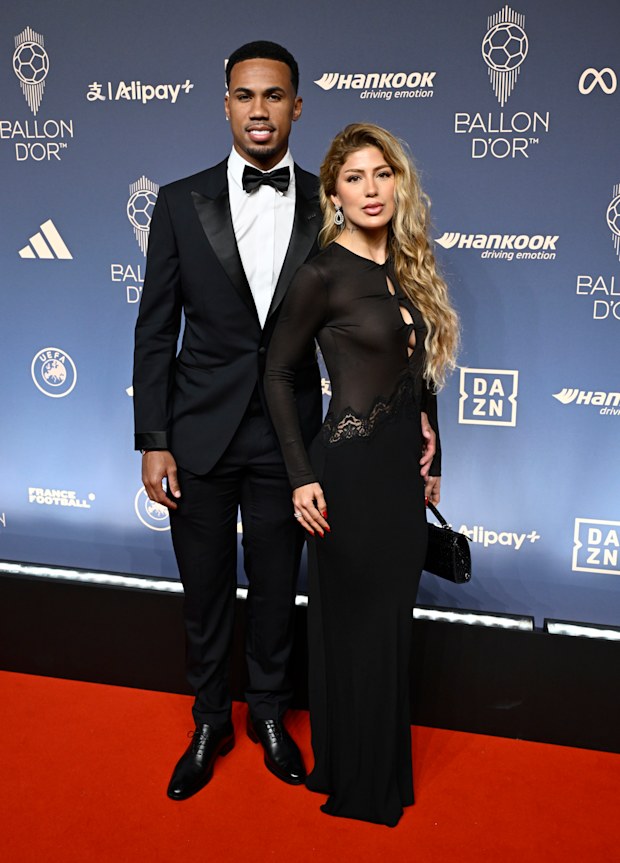 Gabriel Magalhães and Gabrielle Figueiredo attend the 70th Ballon D’Or Ceremony