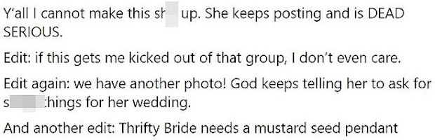 Bride uses local swapping group to donate everything to her wedding