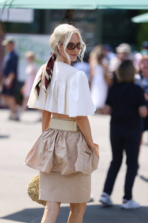 Poppy Delevingne on day 11 of The Championships Wimbledon 2026 at All England Lawn Tennis and Croquet Club on July 9, 2026 in London, England.