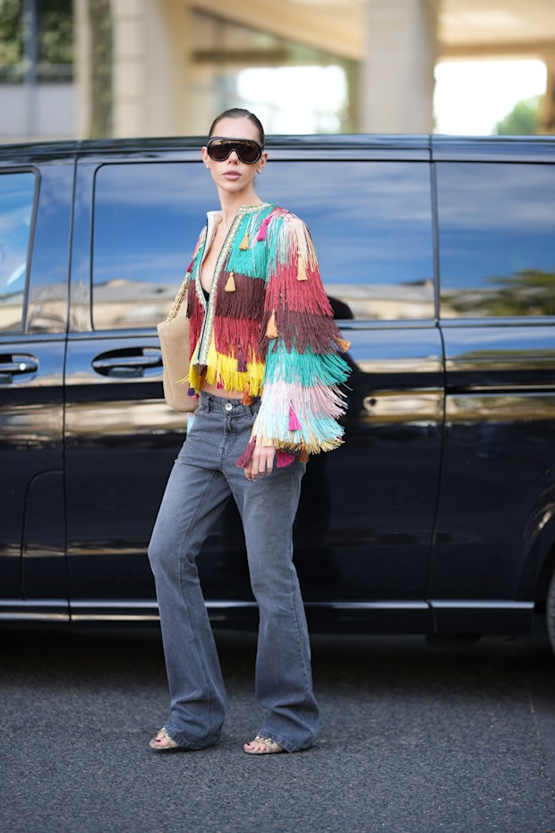 A guest outside Miu Miu, during Paris Fashion Week - Womenswear Spring/Summer 2027, on October 04, 2026 in Paris, France
