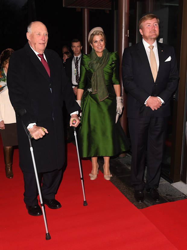King Harald, King Willem-Alexander and Queen Maxima attend the Fram Museum on November 9, 2021 in Oslo, Norway.